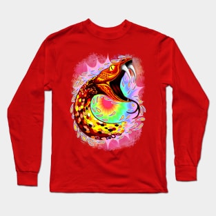 Snake Attack Psychedelic Art Long Sleeve T-Shirt